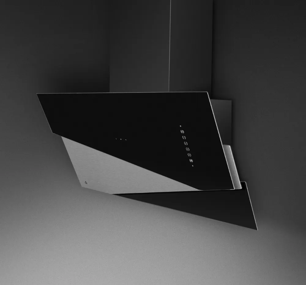 Image Trio Black Inox angled chimney hood (CDP9001CI)