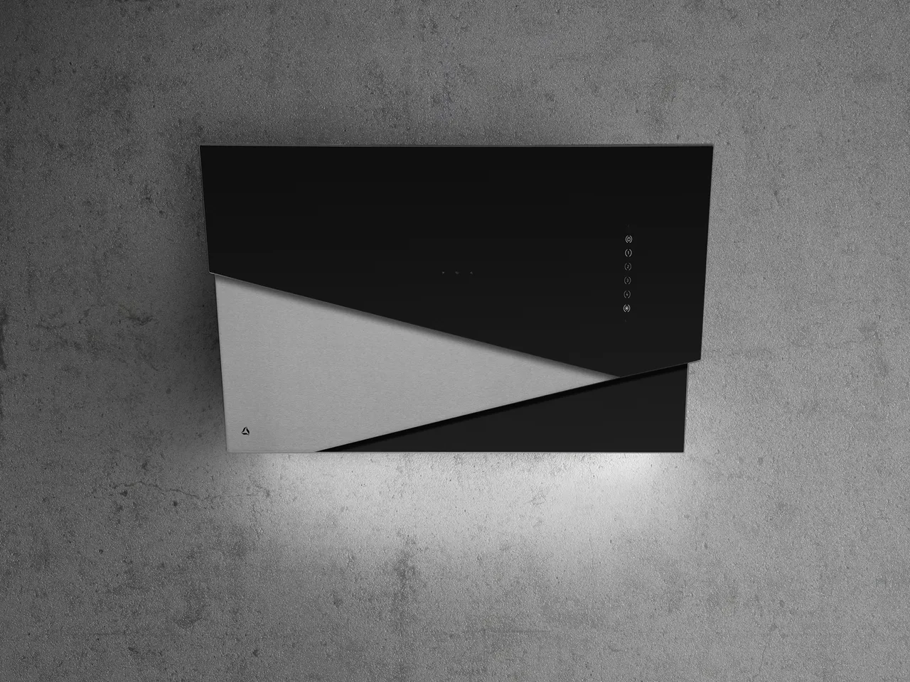 Image Trio Black Inox angled chimney hood (CDP9001CI)
