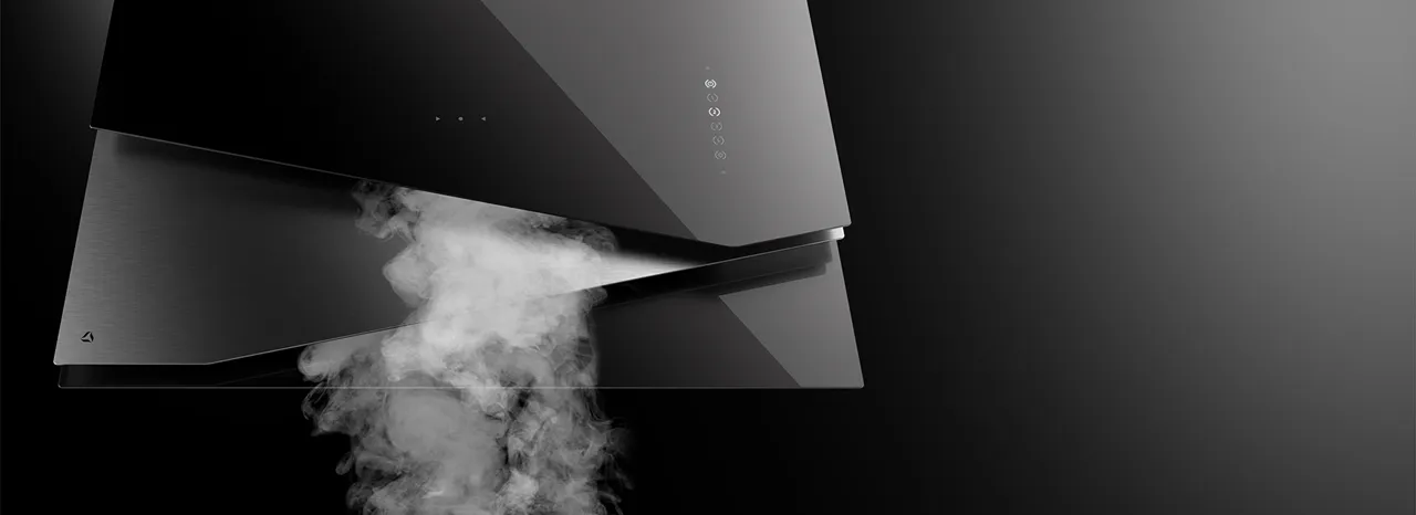 Image Trio Black Inox angled chimney hood (CDP9001CI)