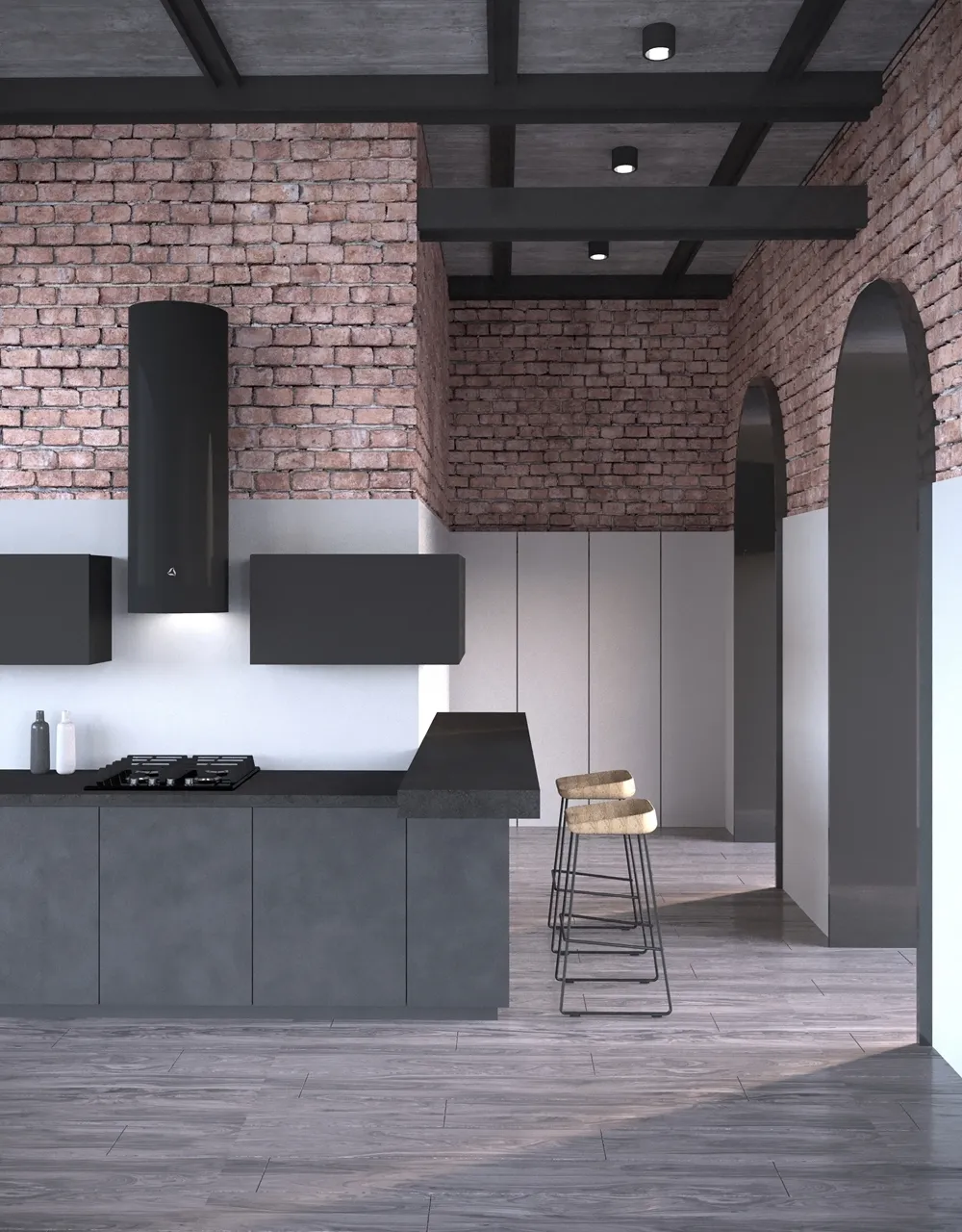 Image Chimney hood Tubus Black (CDP3801C)