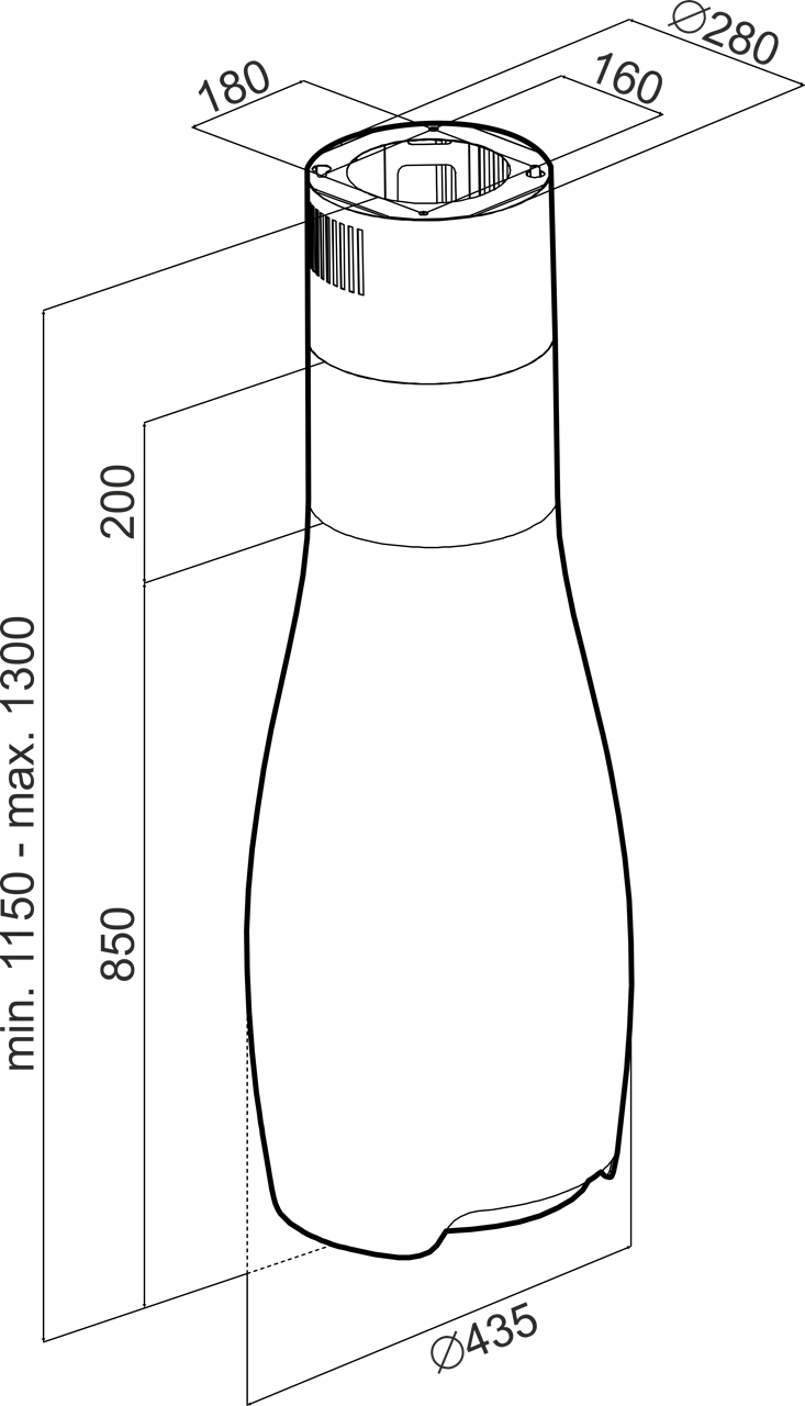 Image Island hood Hydria White (CDW4401B)