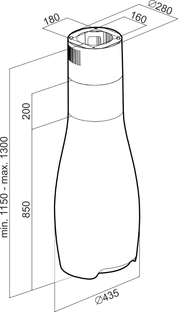 Image Island hood Hydria White (CDW4401B)