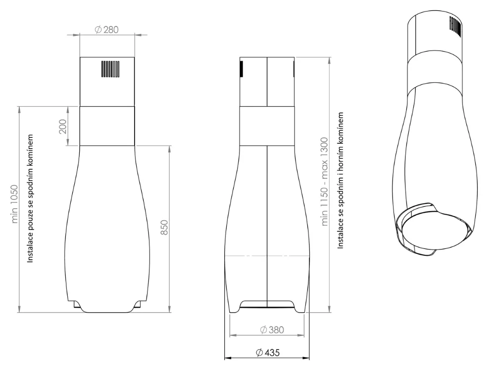 Image Island hood Hydria White (CDW4401B)