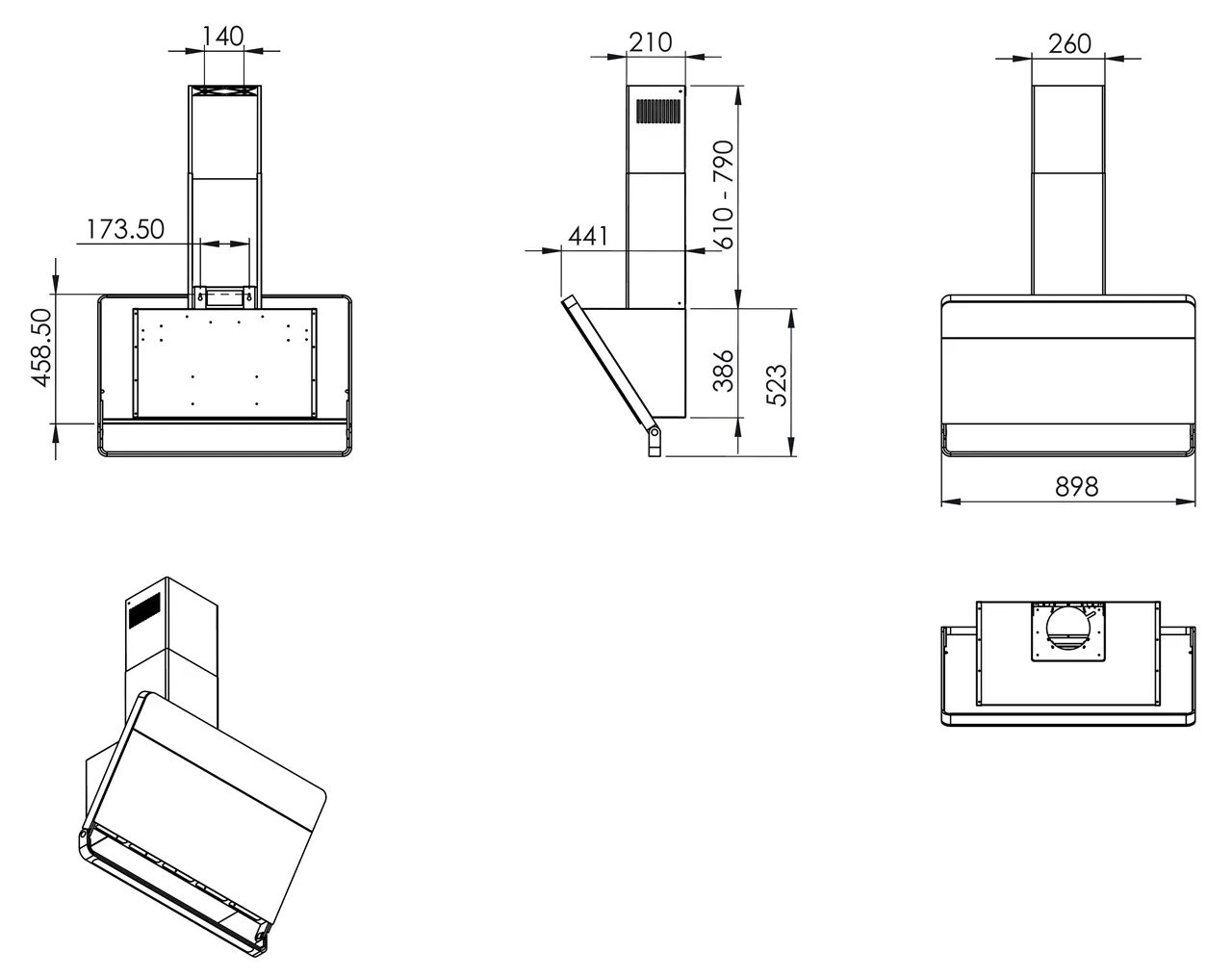 Image Illumia Black chimney hood (CDP9002C)