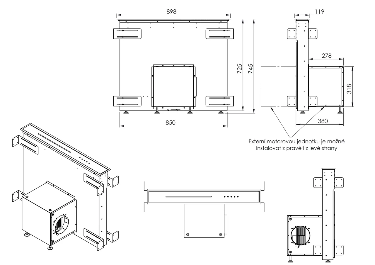 Image Worktop hood MOONDRAFT 90 Black CDB9001CC