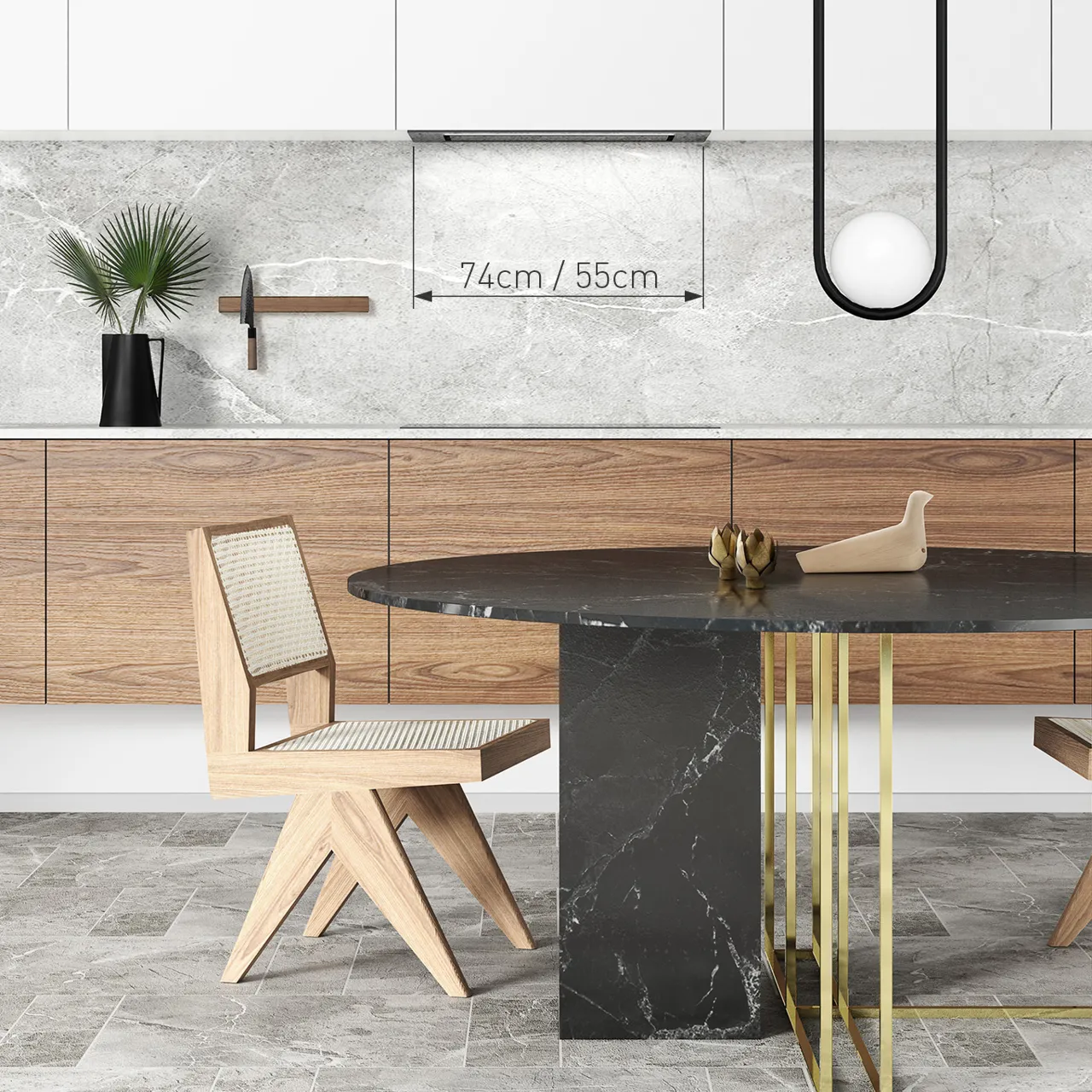 Image Built-in kitchen hood Aura 55 Black (CDZ5501C)