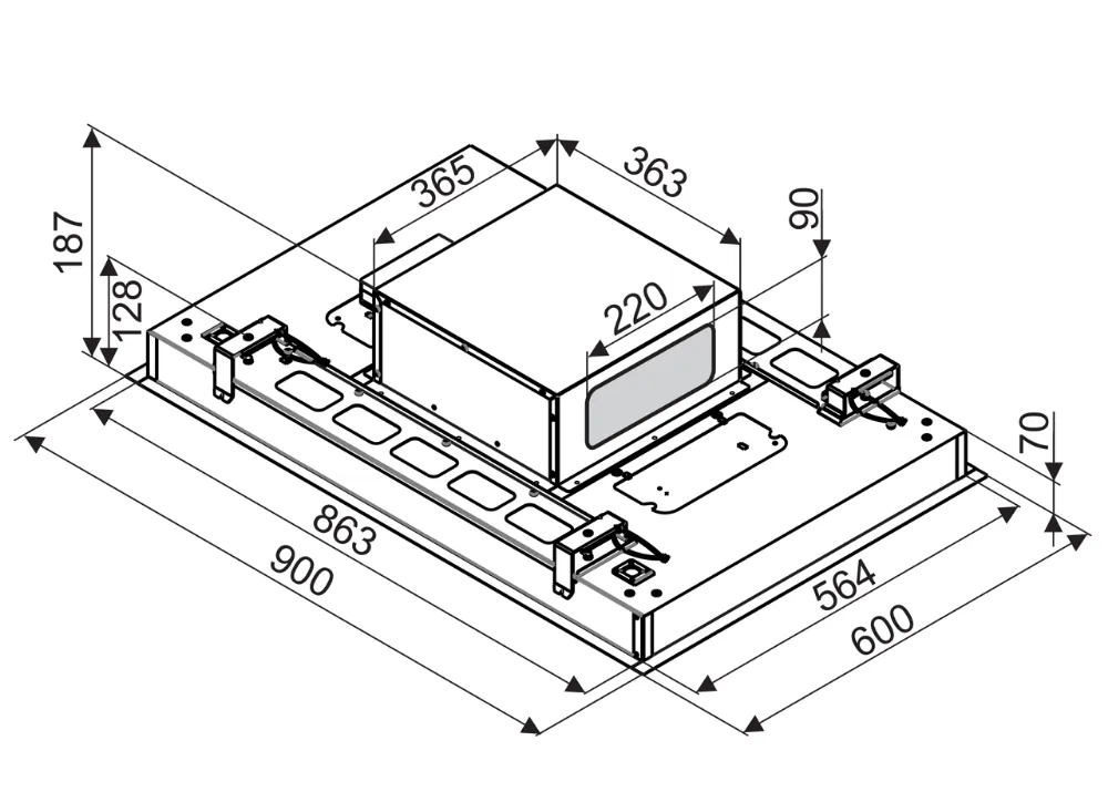 Image Built-in ceiling hood SU Frame Black (CDS9002C)