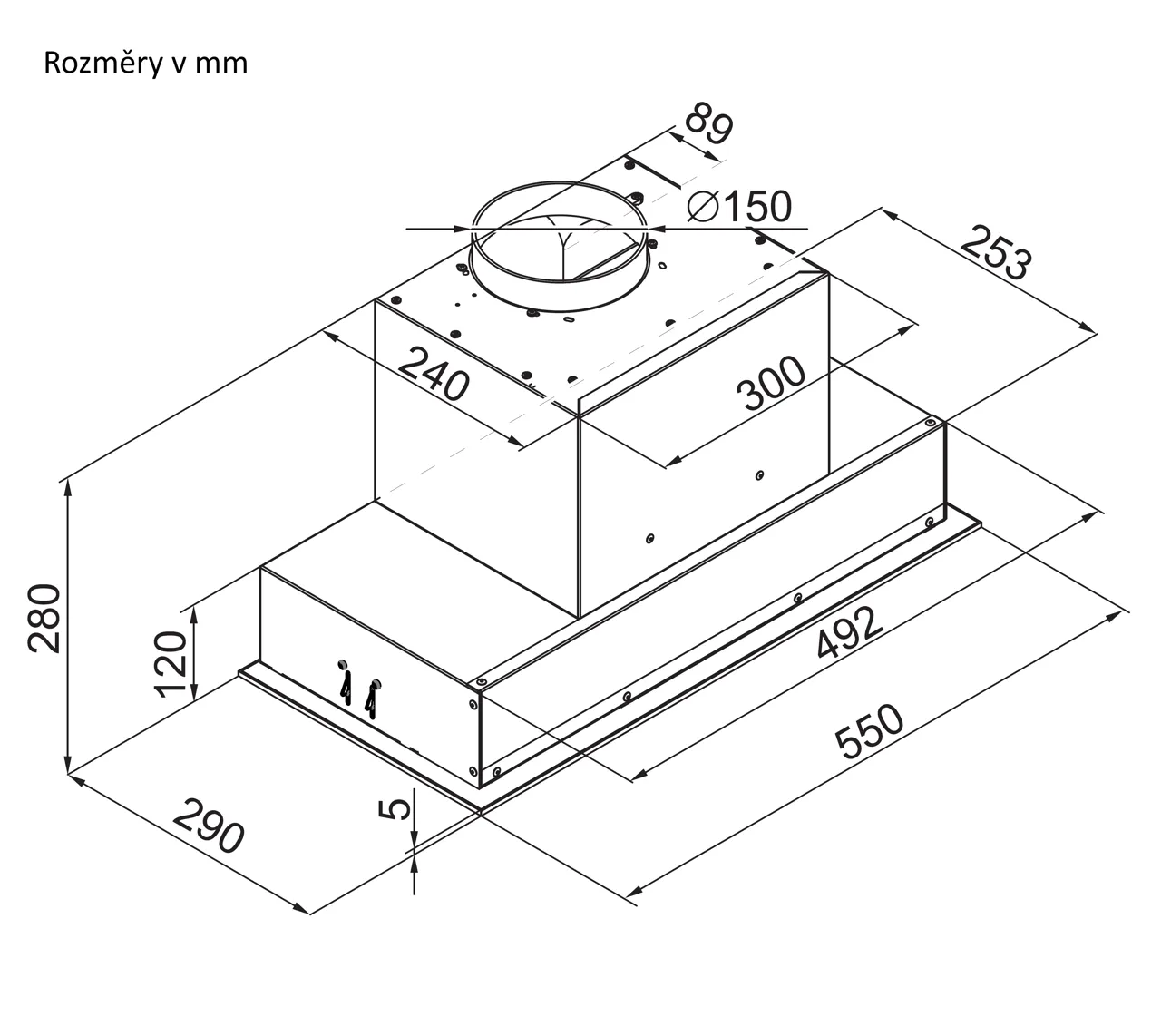 Image Built-in kitchen hood Aura 55 White (CDZ5501B)