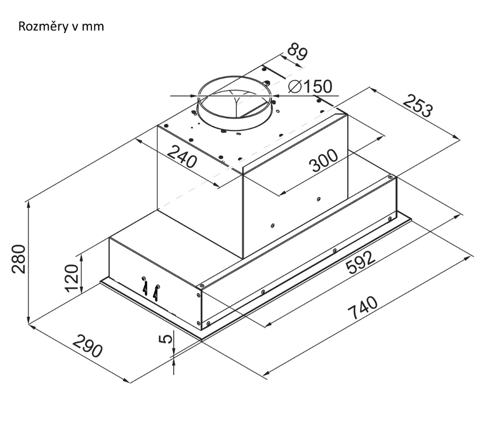 Image Built-in kitchen hood Aura 74 White (CDZ7401B)