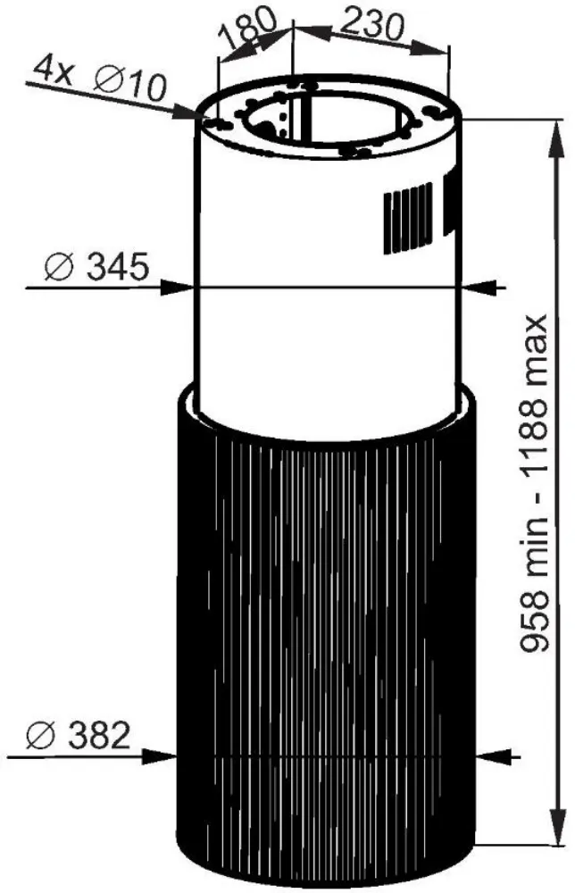 Image Island hood Monogram W White (CDW3802B)