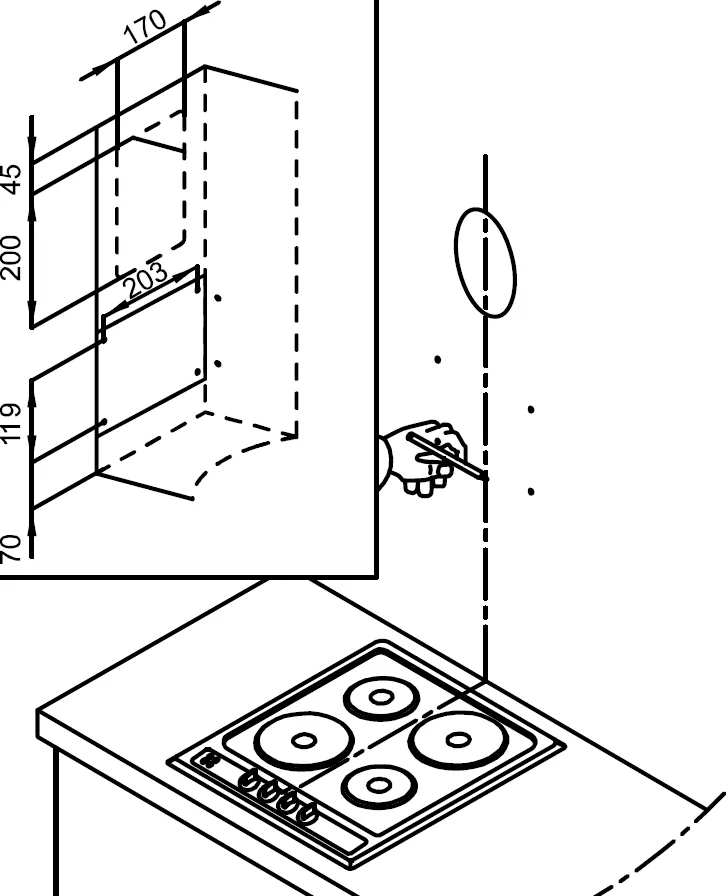 Image Chimney hood Tubus Inox (CDP3801I)