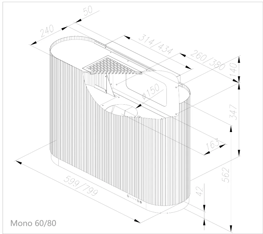 Image Chimney hood MONO 60 White CDP6003W
