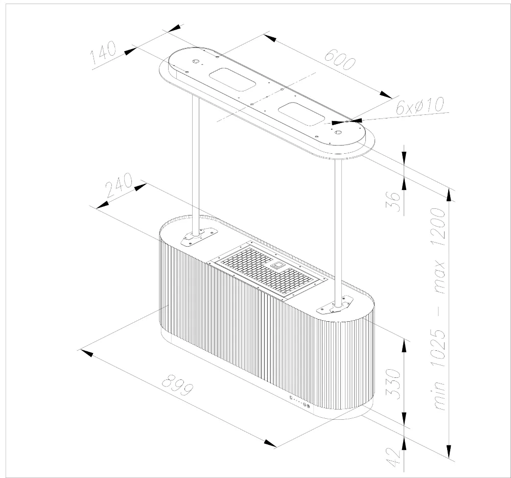 Image Island hood MONO W White CDW9001W