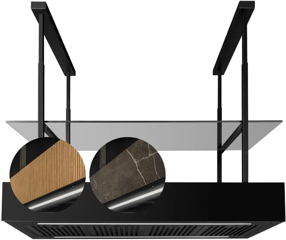 Island hood MINIMAL 1.90P Black CDW901C+P
