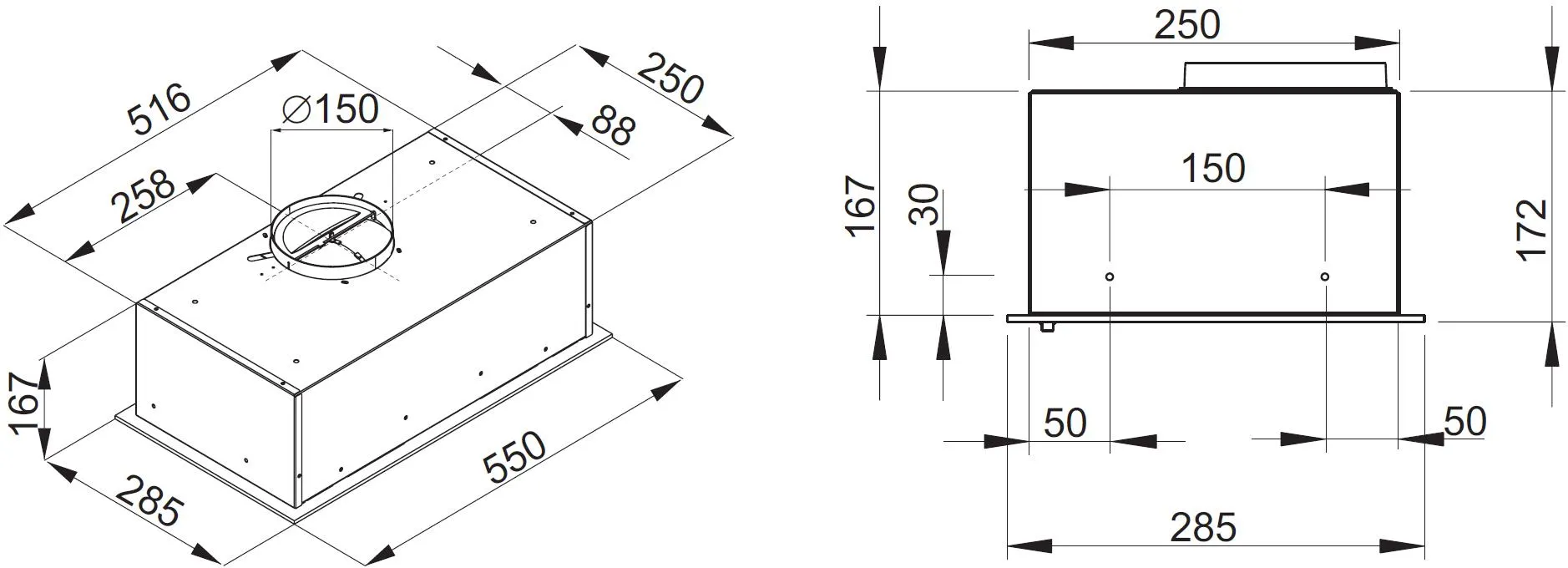 Image FULLY BUILT-IN HOOD KOV6150WHG