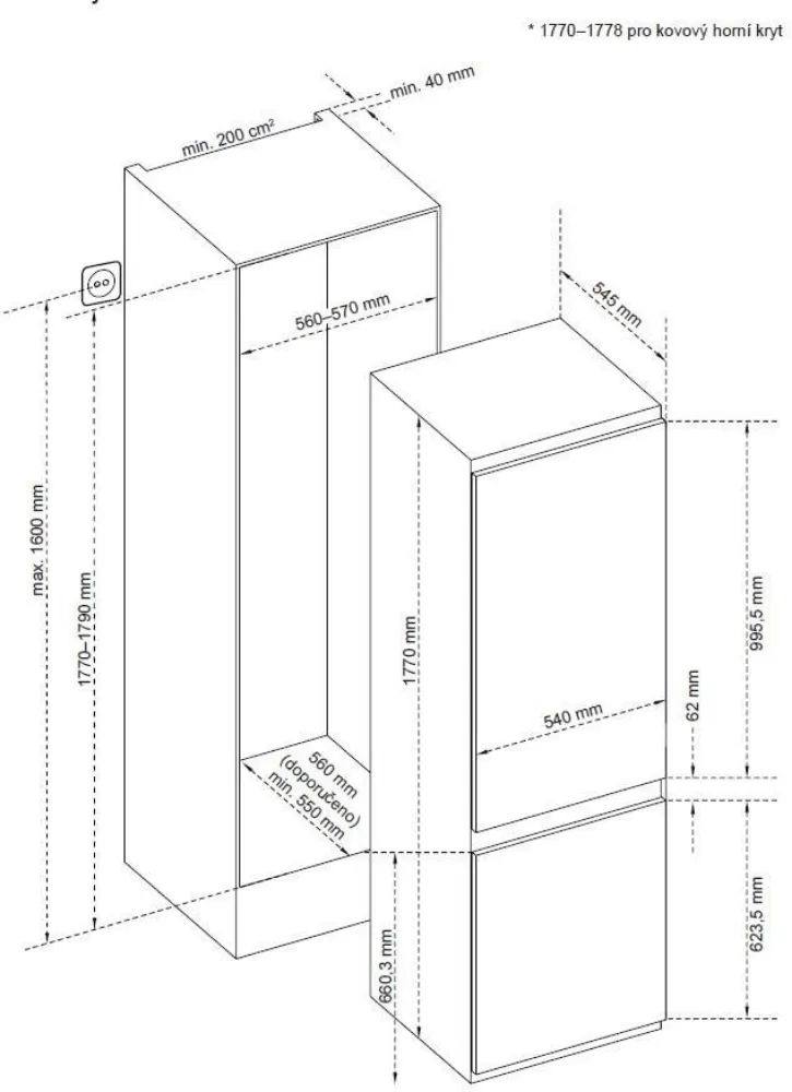 Image BUILT-IN REFRIGERATOR KC2252J