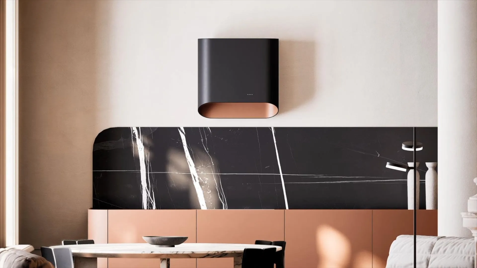 Image CHIMNEY HOOD SIMPLE 60 BLACK ROSE GOLD CDP6002B/C