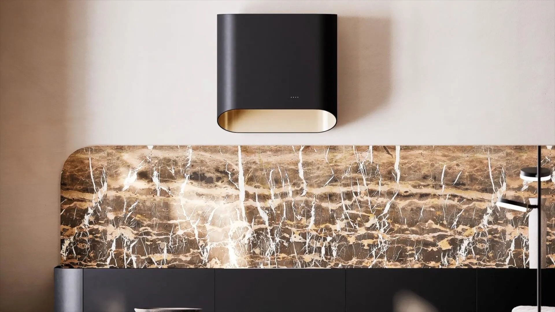 Image CHIMNEY HOOD SIMPLE 60 BLACK GOLD CDP6002B/G