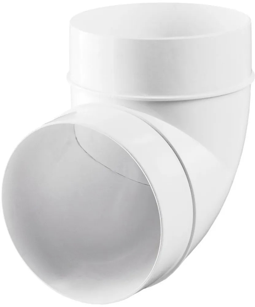 Round elbow fi 150 mm, 90°, white