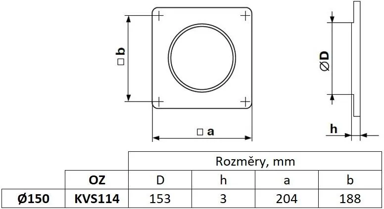 Image Wall flange fi 150 mm, white