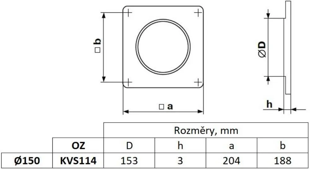 Image Wall flange fi 150 mm, white
