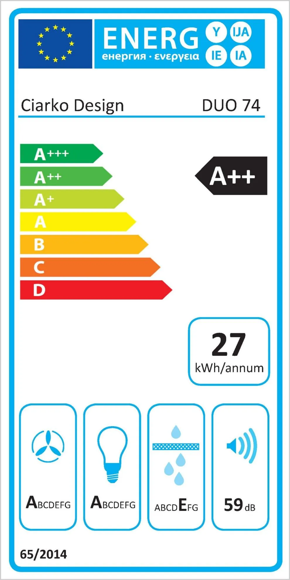 Image Built-in hood Duo 74 White (CDZ7405B)