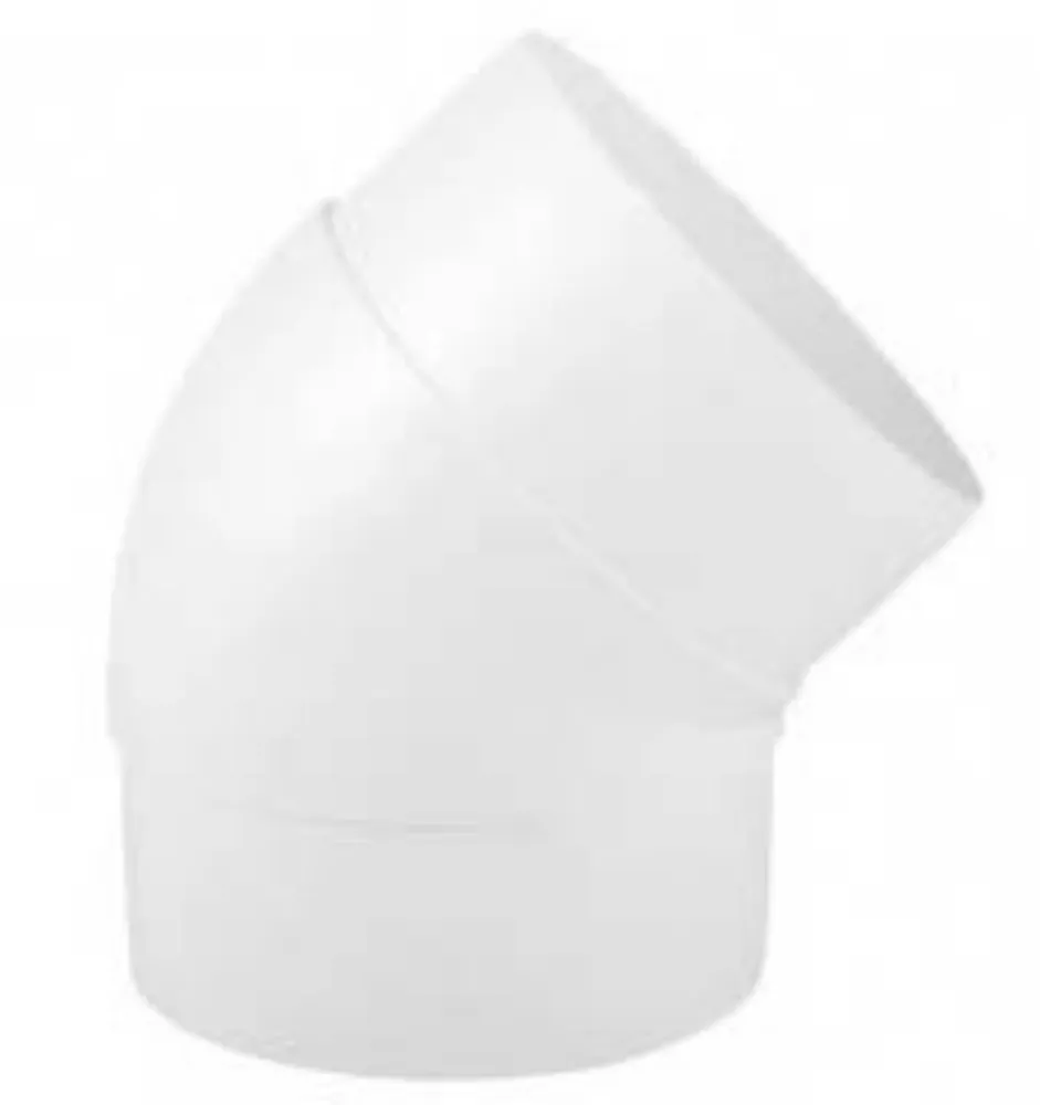 Round elbow fi 150 mm, 45°, white