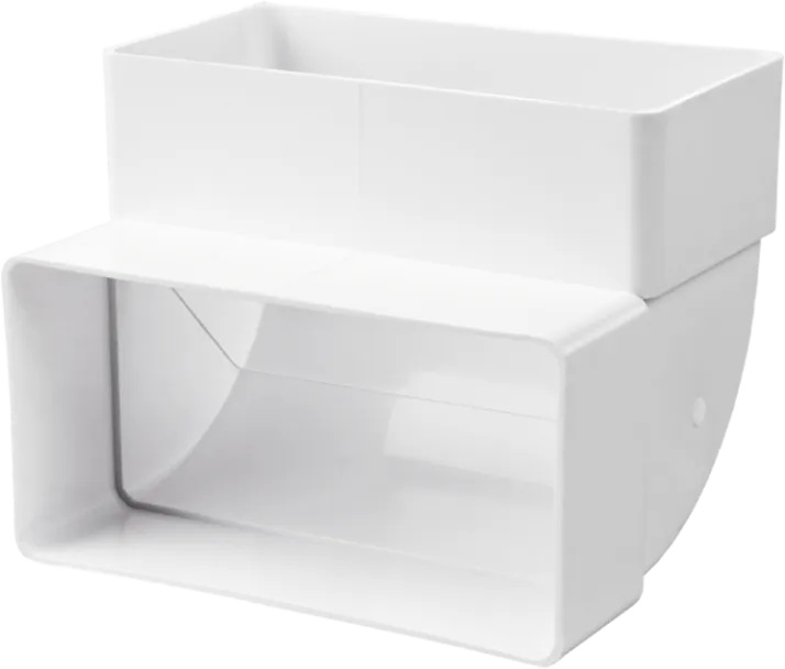 Image Vertical elbow, channel flat 220x90 mm, 90°, white