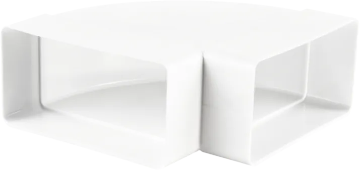 Image Horizontal elbow, channel flat 220x90 mm, 90°, white