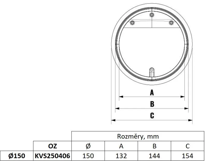 Image Circular horizontal odor-proof flap with magnet 150 mm for hoods
