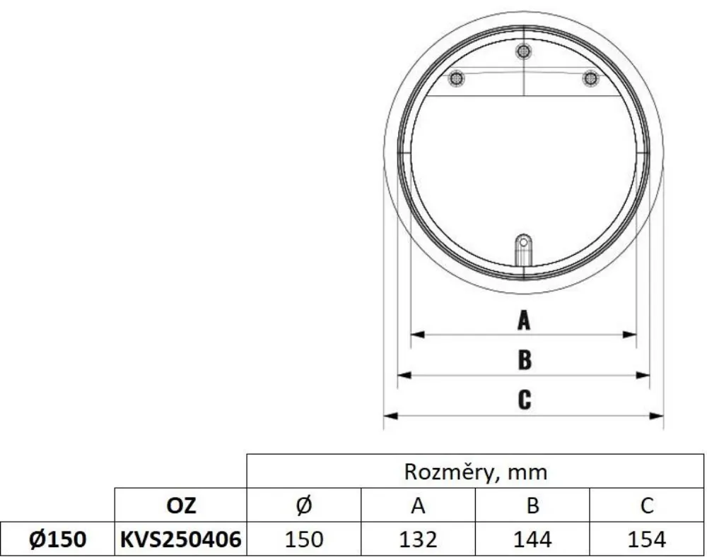 Image Circular horizontal odor-proof flap with magnet 150 mm for hoods