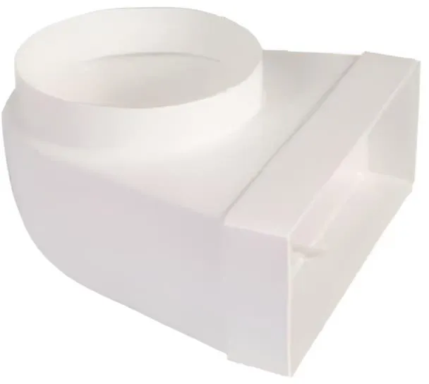 Image Connecting elbow, reduction, channel flat 220x90/fi 150 mm, white