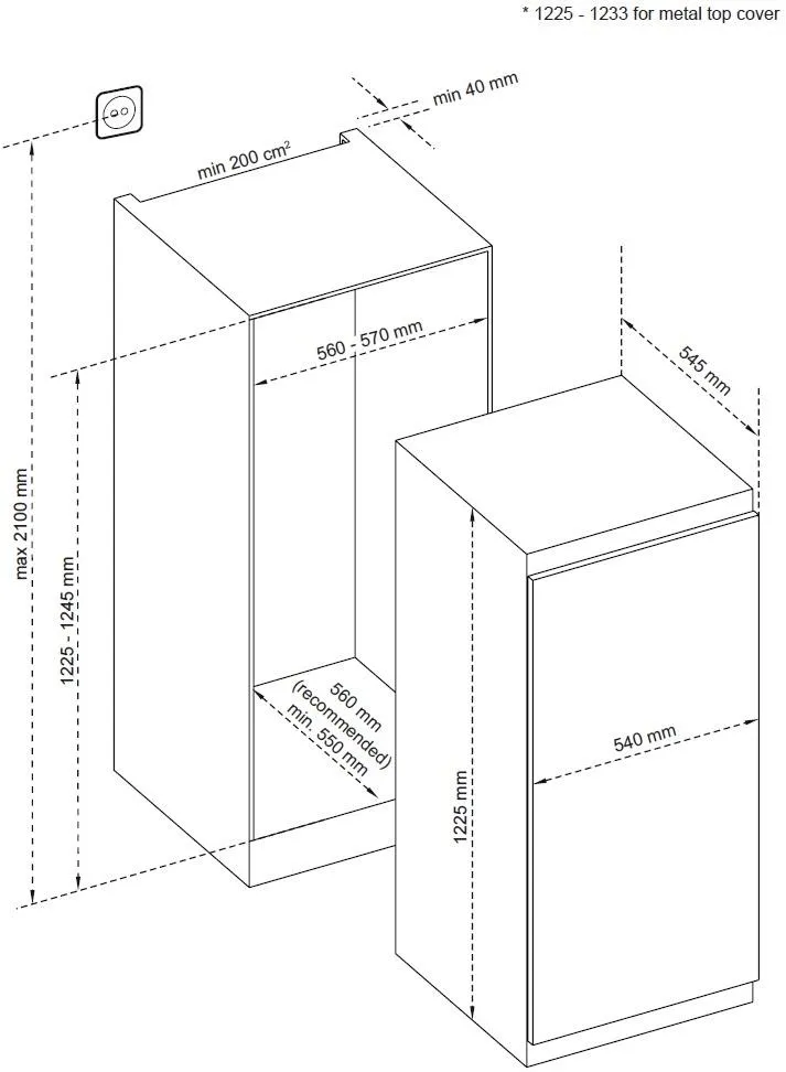 Image BUILT-IN REFRIGERATOR KC2193J