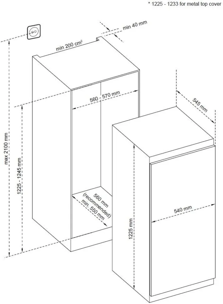 Image BUILT-IN REFRIGERATOR KC2193J