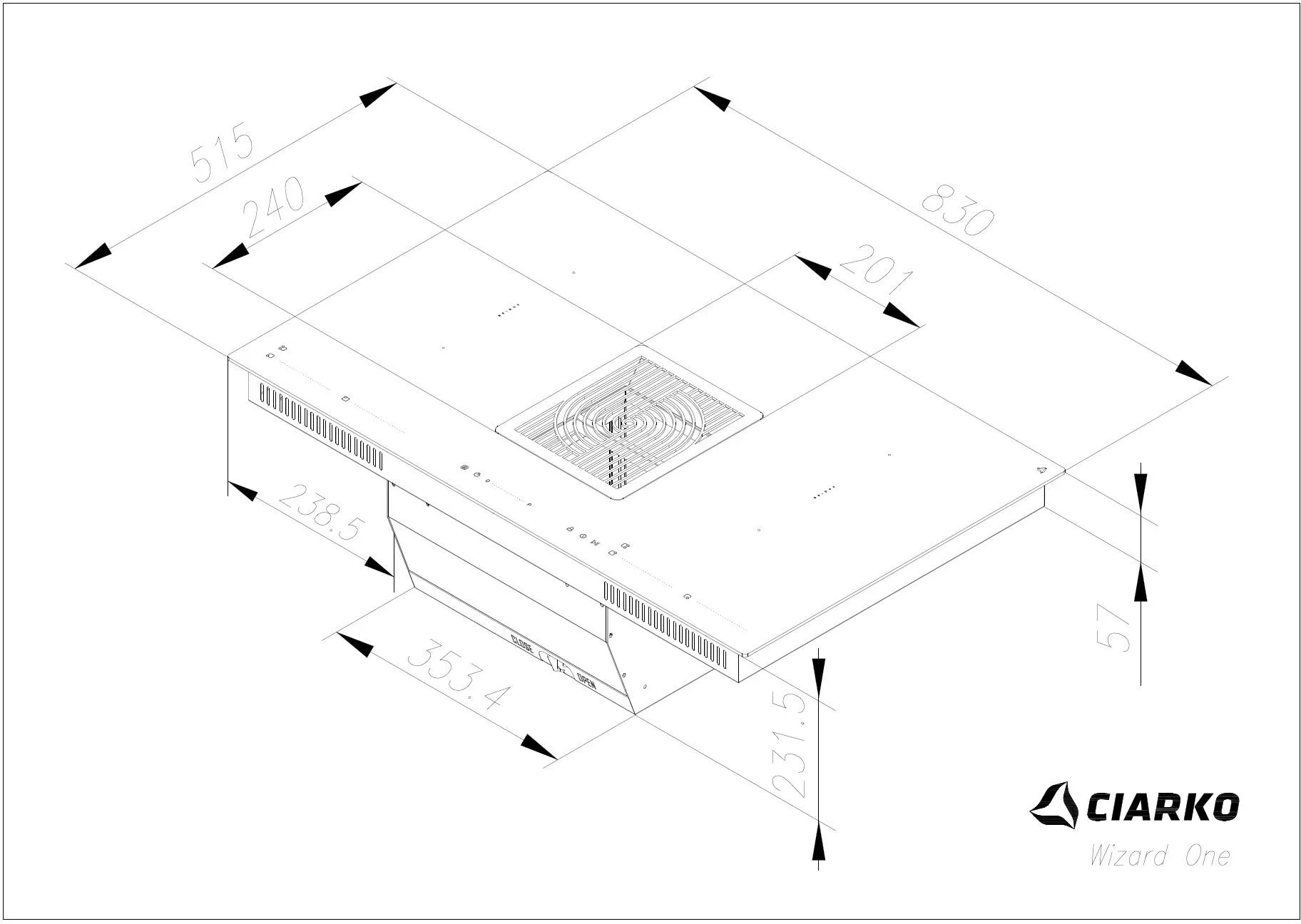 Image INDUCTION HOB WITH INTEGRATED EXTRACTOR WIZARD ONE CDB8301C