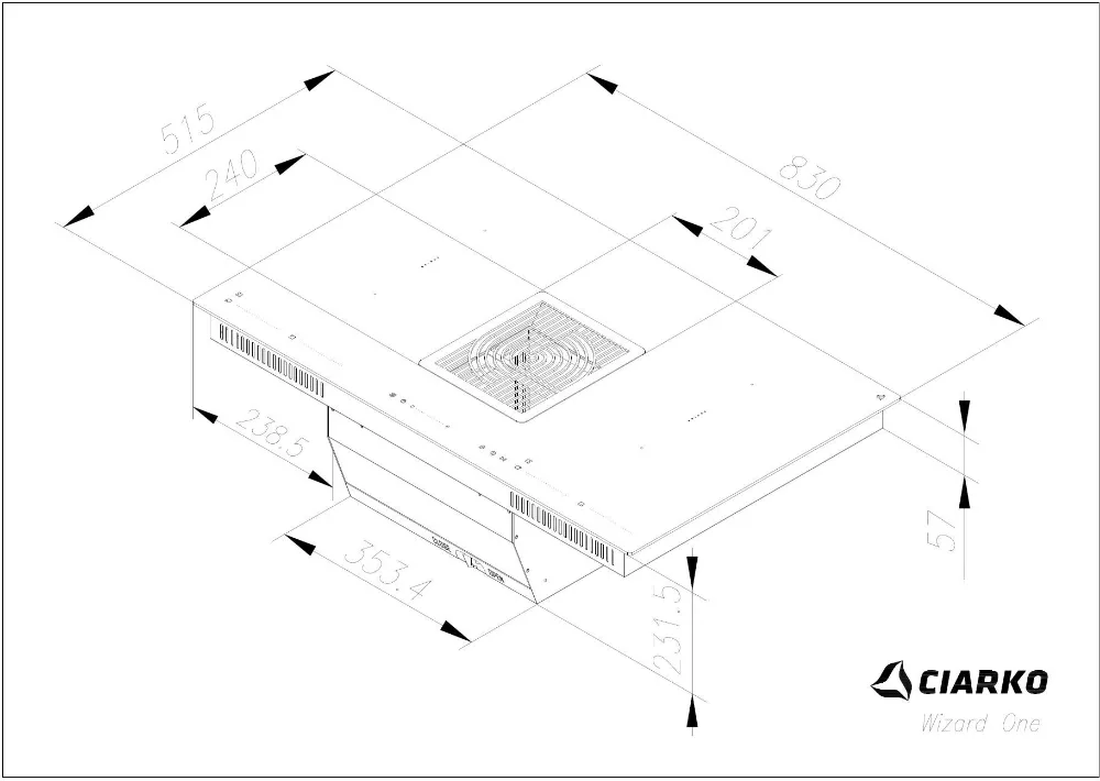 Image INDUCTION HOB WITH INTEGRATED EXTRACTOR WIZARD ONE CDB8301C