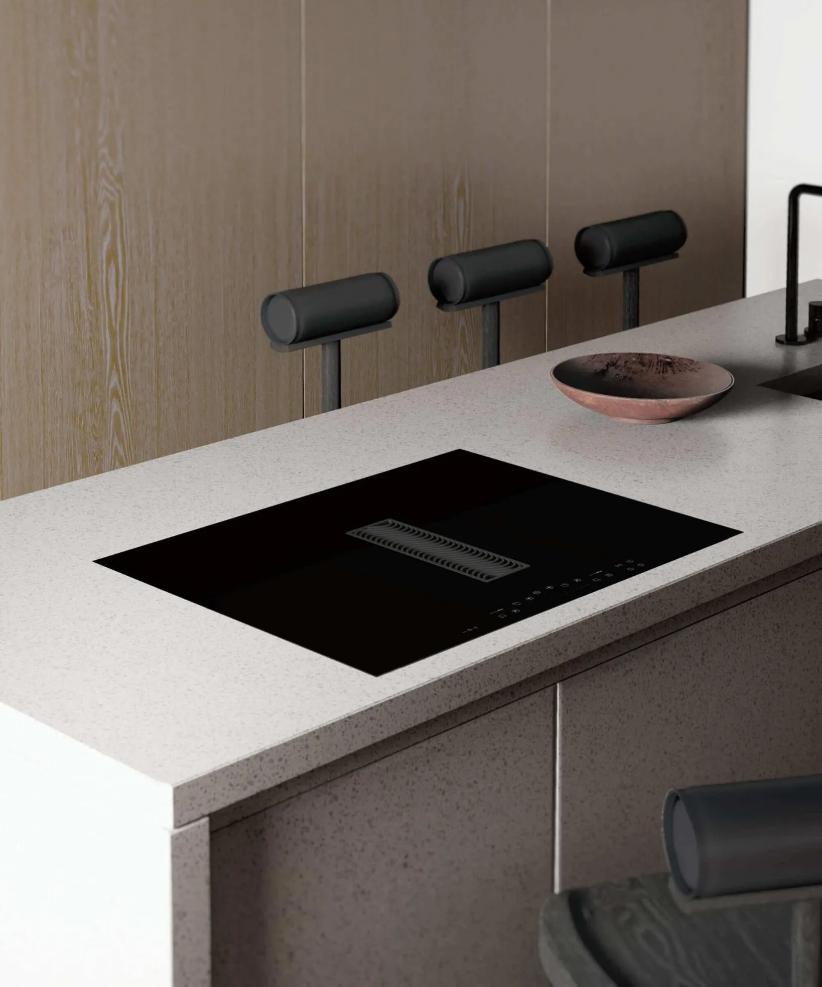 Image INDUCTION HOB WITH INTEGRATED EXTRACTOR WIZARD SLIM 72 CDB7201C