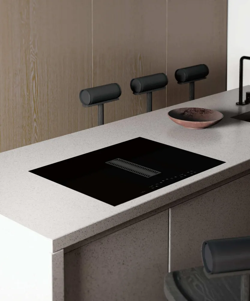 Image INDUCTION HOB WITH INTEGRATED EXTRACTOR WIZARD SLIM 72 CDB7201C