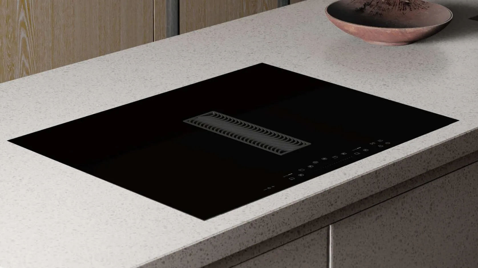 Image INDUCTION HOB WITH INTEGRATED EXTRACTOR WIZARD SLIM 72 CDB7201C