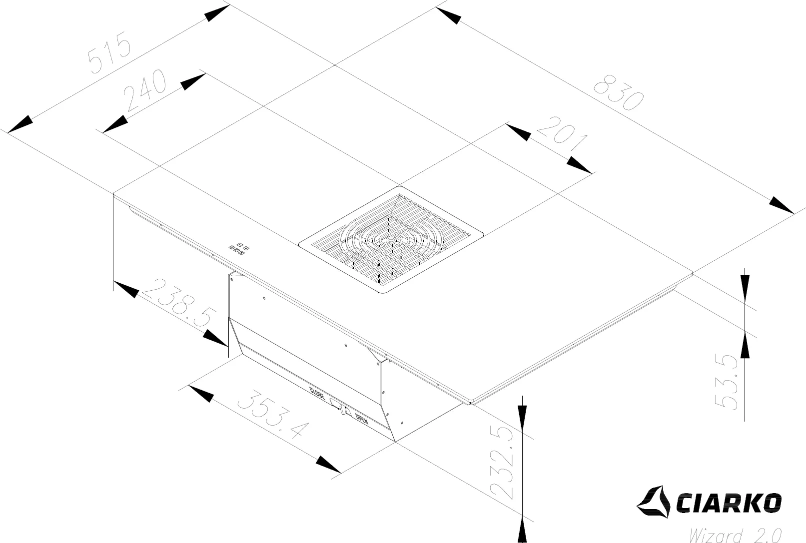 Image INDUCTION HOB WITH INTEGRATED EXTRACTOR WIZARD 2.0 CDB8302C