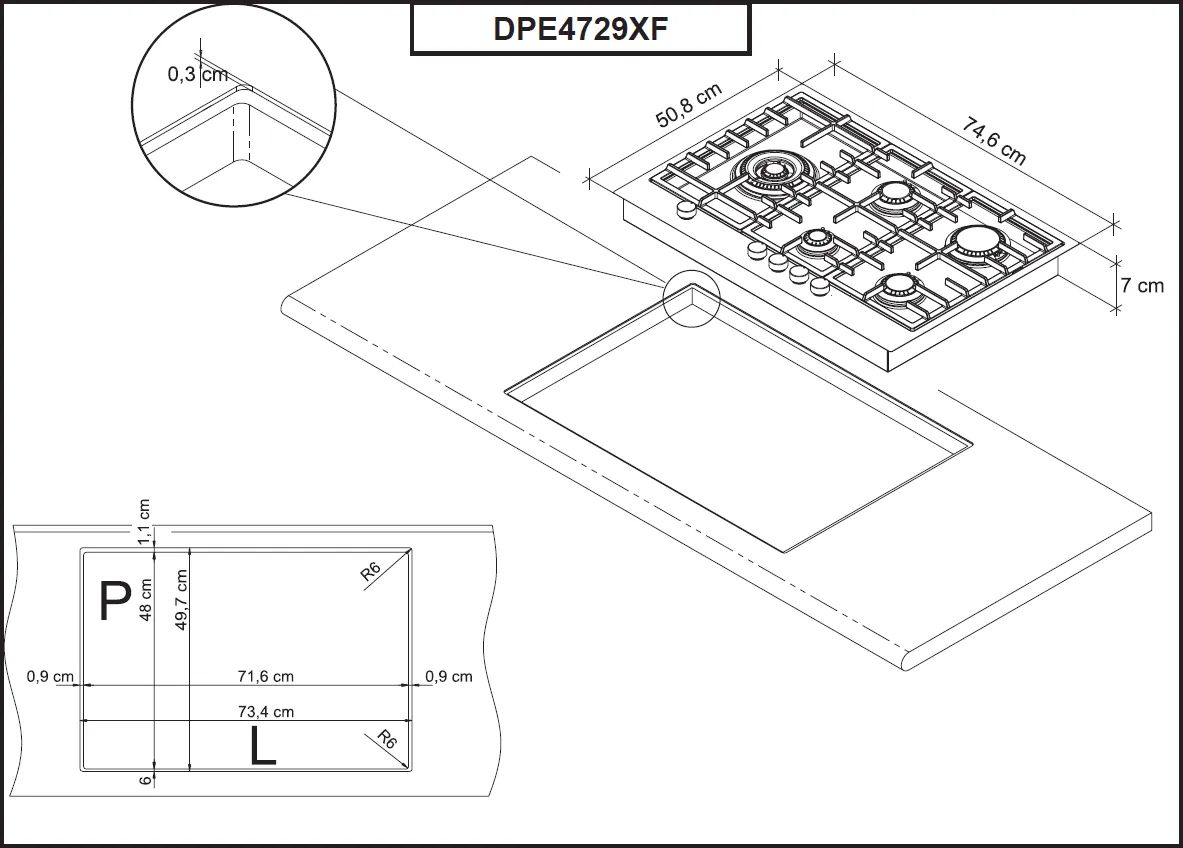 Image GAS HOB DPE4729XF