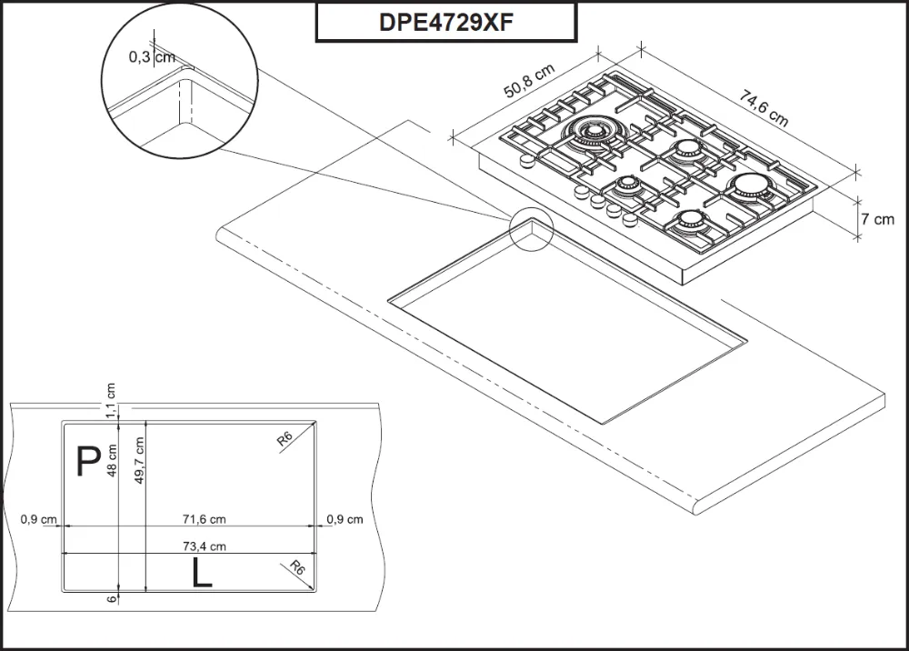 Image GAS HOB DPE4729XF