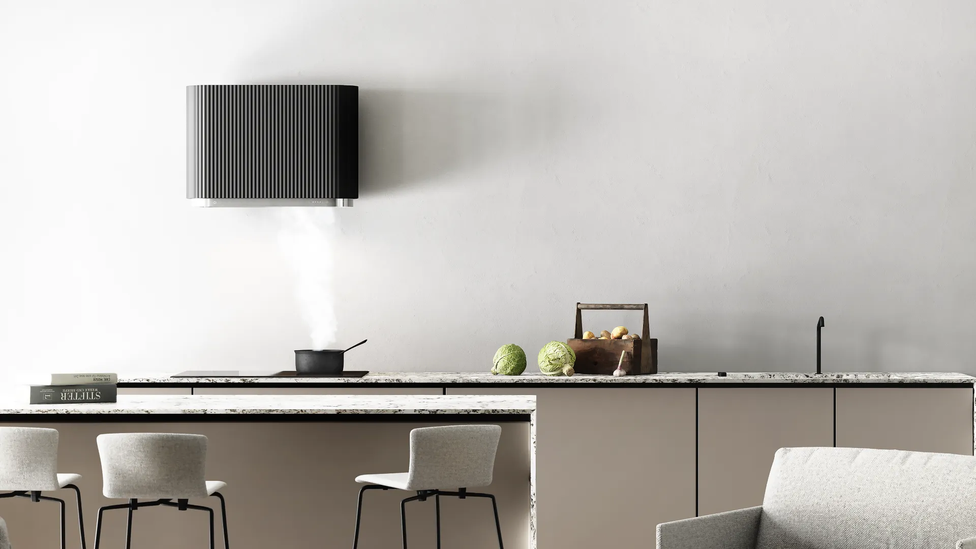 Image Chimney hood MONO 80 Black CDP8001B
