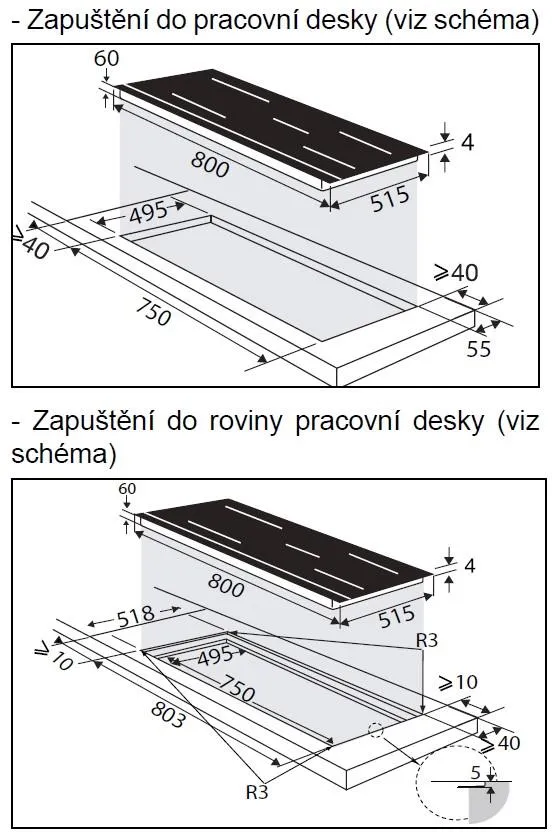 Image INDUCTION HOB DPH4840BT (set with extractor and probe)