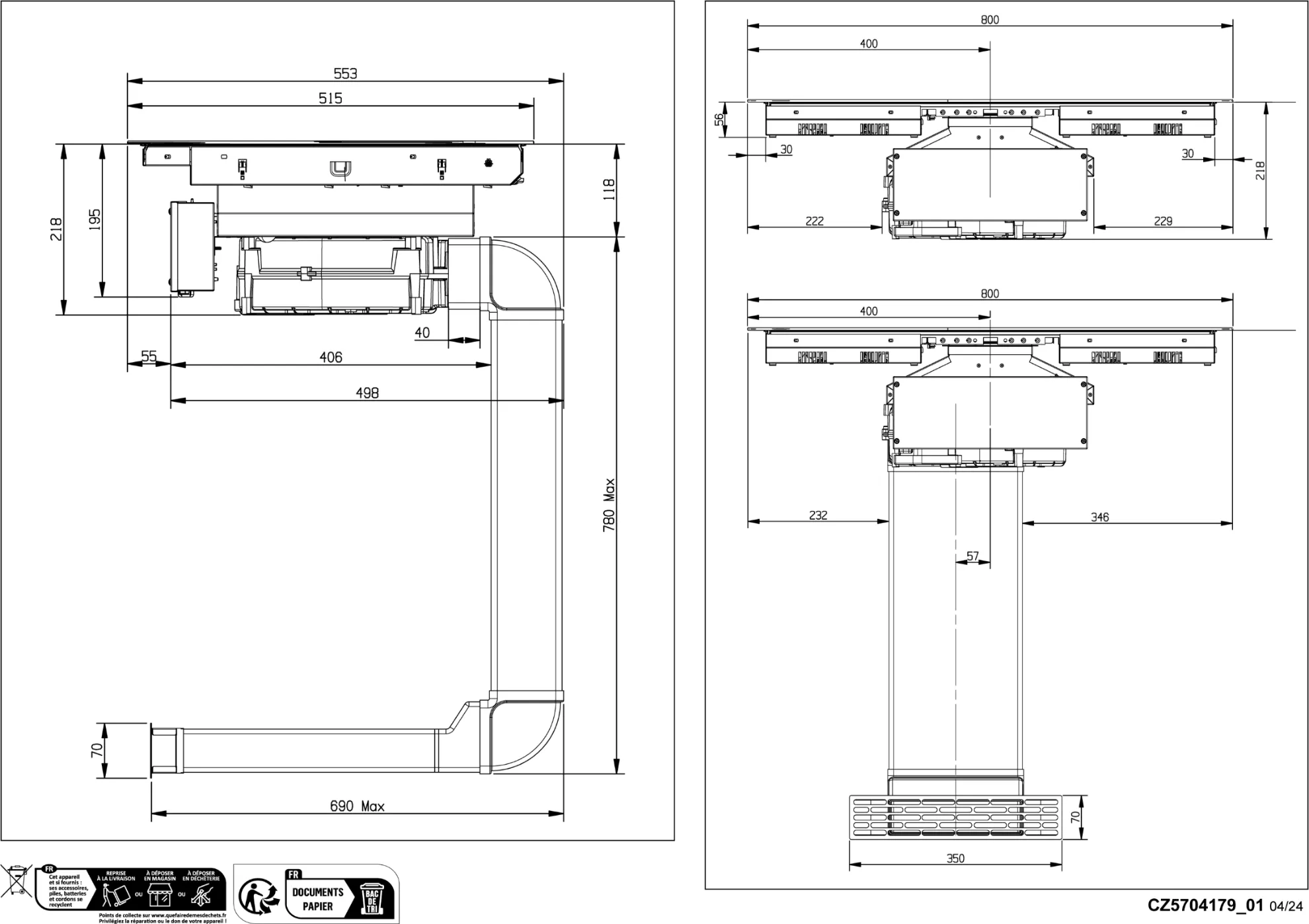 Image INDUCTION HOB DPH4840B (set with extractor)