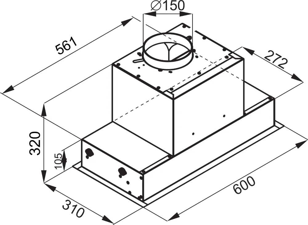 Image Built-in kitchen hood SU Mini 60 White (CDZ6001B)