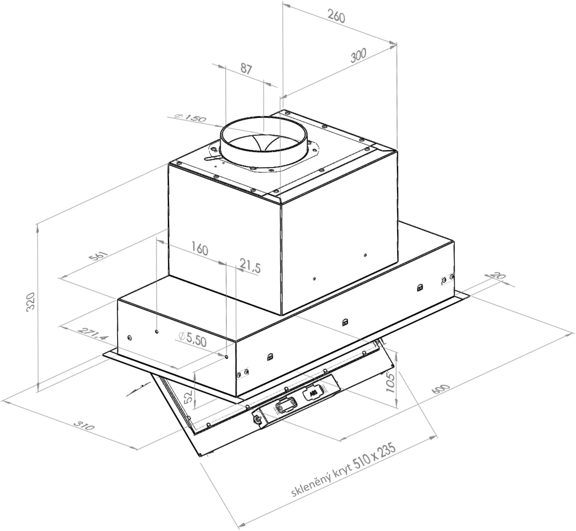 Image Built-in kitchen hood SU Mini 60 White (CDZ6001B)