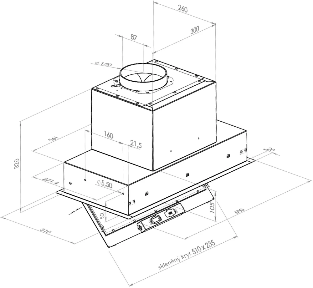 Image Built-in kitchen hood SU Mini 60 White (CDZ6001B)