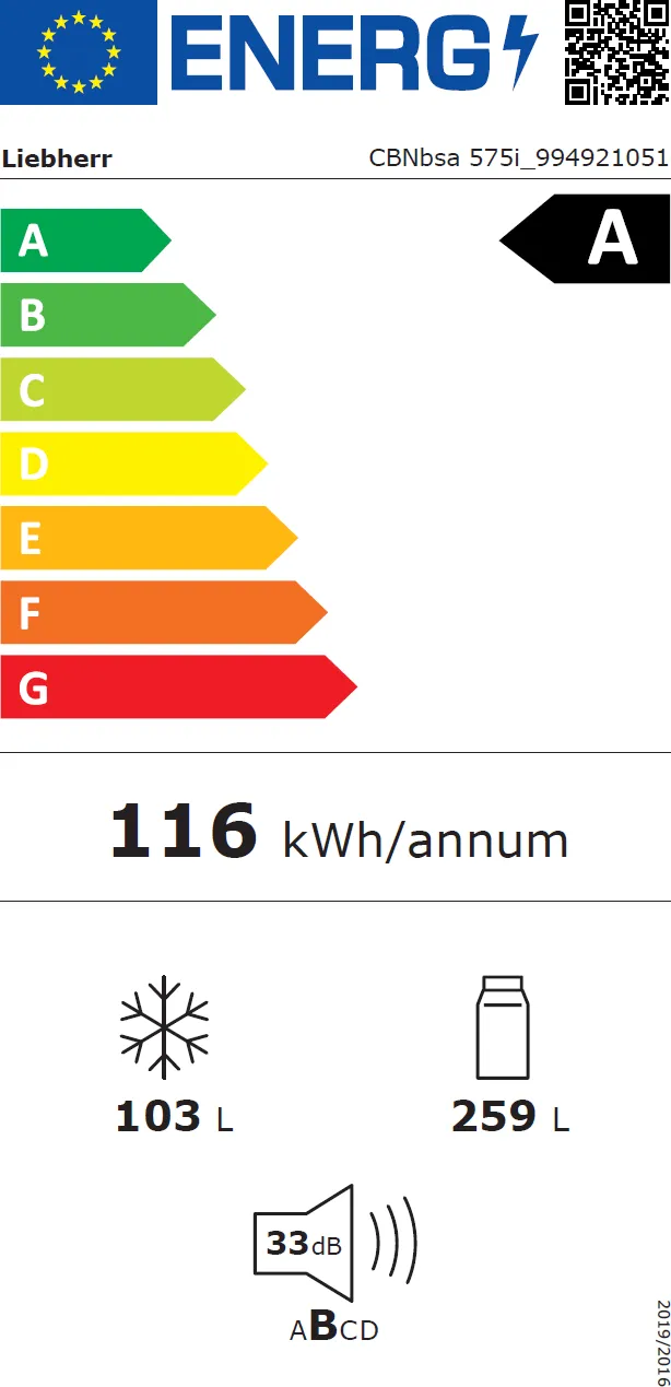 Image COMBINED REFRIGERATOR CBNbsa 575i