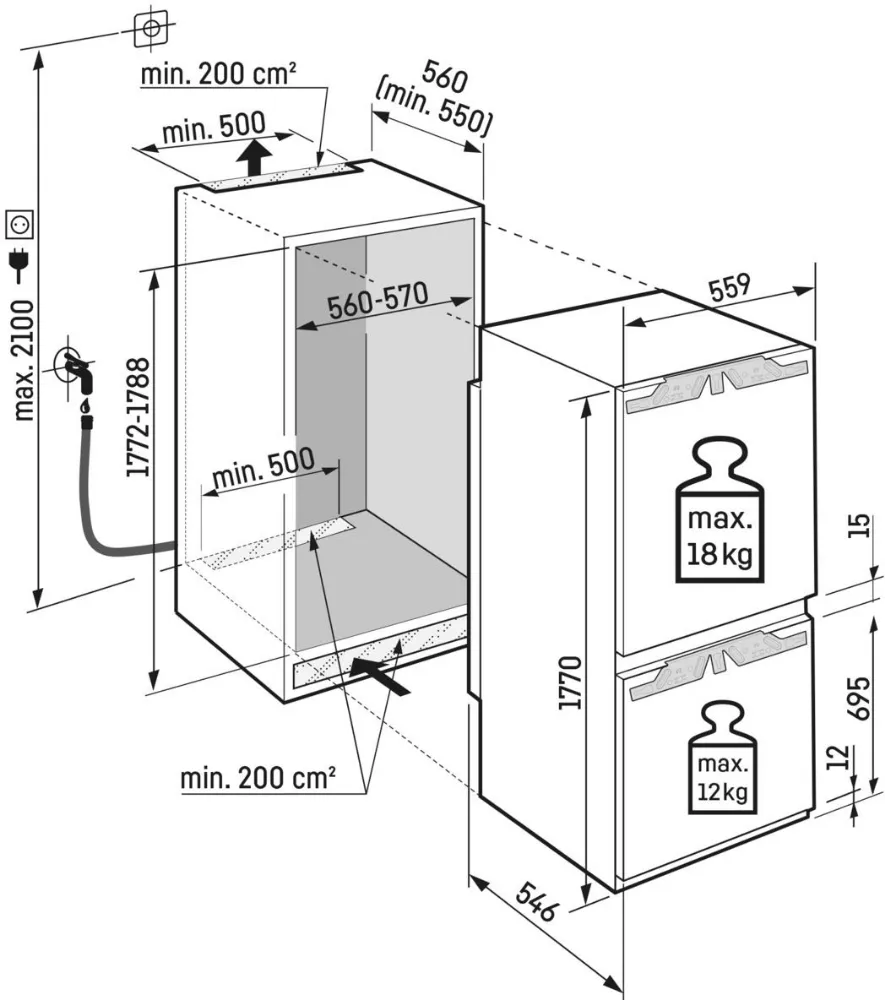 Image BUILT-IN COMBINED REFRIGERATOR ICBNbsci 5173